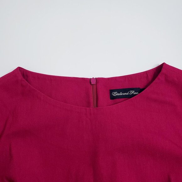 Estelle and Finn Womens Tunic Top Size 2 Magenta 3/4 Sleeve Stretch Lined - Picture 5 of 15